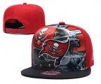 Cheap Buccaneers Team Logo Red Black Adjustable Leather Hat TX