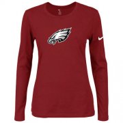 Wholesale Cheap Women's Nike Philadelphia Eagles Of The City Long Sleeve Tri-Blend NFL T-Shirt Red