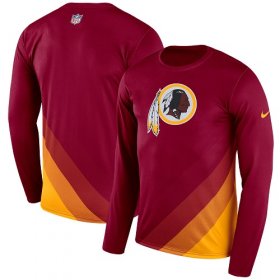 Wholesale Cheap Men\'s Washington Redskins Nike Burgundy Sideline Legend Prism Performance Long Sleeve T-Shirt