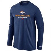 Wholesale Cheap Nike Denver Broncos Critical Victory Long Sleeve T-Shirt Dark Blue