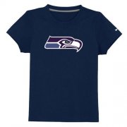 Wholesale Cheap Seattle Seahawks Sideline Legend Authentic Logo Youth T-Shirt Dark Blue