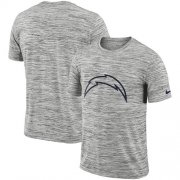 Wholesale Cheap Men's Los Angeles Chargers Nike Heathered Black Sideline Legend Velocity Travel Performance T-Shirt