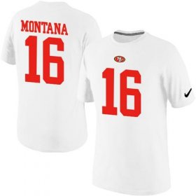 Wholesale Cheap Nike San Francisco 49ers #16 Joe Montana Pride Name & Number NFL T-Shirt White