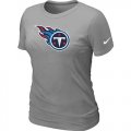 Wholesale Cheap Women's Nike Tennessee Titans Logo NFL T-Shirt Light Grey