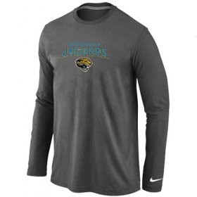 Wholesale Cheap Nike Jacksonville Jaguars Heart & Soul Long Sleeve T-Shirt Dark Grey