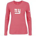 Wholesale Cheap Women's Nike New York Giants Of The City Long Sleeve Tri-Blend NFL T-Shirt Pink