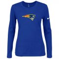 Wholesale Cheap Women's Nike New England Patriots Of The City Long Sleeve Tri-Blend NFL T-Shirt Blue-2