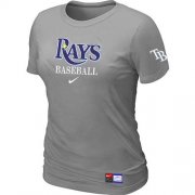 Wholesale Cheap Women's Tampa Bay Rays Nike Short Sleeve Practice MLB T-Shirt Light Grey