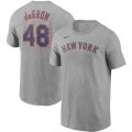 Wholesale Cheap New York Mets #48 Jacob deGrom Nike Name & Number T-Shirt Gray