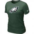 Wholesale Cheap Women's Nike Philadelphia Eagles Logo NFL T-Shirt Dark Green