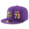Cheap Minnesota Vikings #73 Sharrif Floyd Snapback Cap NFL Player Purple with Gold Number Stitched Hat