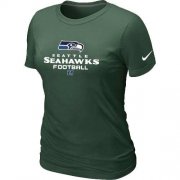 Wholesale Cheap Women's Nike Seattle Seahawks Critical Victory NFL T-Shirt Dark Green