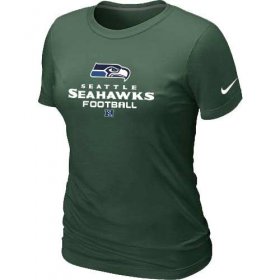 Wholesale Cheap Women\'s Nike Seattle Seahawks Critical Victory NFL T-Shirt Dark Green