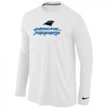 Wholesale Cheap Nike Carolina Panthers Authentic Logo Long Sleeve T-Shirt White