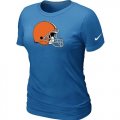 Wholesale Cheap Women's Nike Cleveland Browns Logo NFL T-Shirt Light Blue
