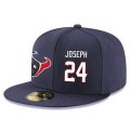 Cheap Houston Texans #24 Johnathan Joseph Snapback Cap NFL Player Navy Blue with White Number Stitched Hat
