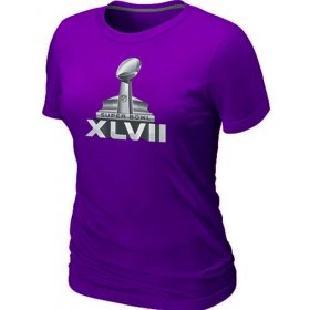 Wholesale Cheap Women\'s NFL Super Bowl XLVII Logo T-Shirt Purple