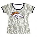 Wholesale Cheap Women's Denver Broncos Sideline Legend Authentic Logo Zebra Stripes T-Shirt