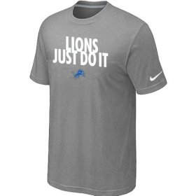 Wholesale Cheap Nike Detroit Lions Just Do It Light Grey T-Shirt