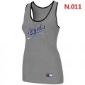 Wholesale Cheap Women's Nike Kansas City Royals Tri-Blend Racerback Stretch Tank Top Light Grey