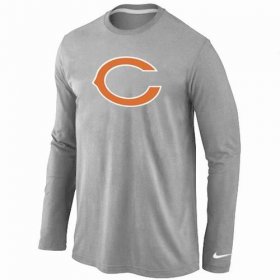 Wholesale Cheap Nike Chicago Bears Logo Long Sleeve T-Shirt Grey