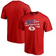Wholesale Cheap Men's San Francisco 49ers NFL Pro Line by Fanatics Branded Red Banner Wave T-Shirt