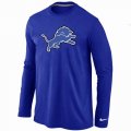 Wholesale Cheap Nike Detroit Lions Logo Long Sleeve T-Shirt Blue