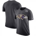 Wholesale Cheap NFL Men's Baltimore Ravens Nike Anthracite Crucial Catch Tri-Blend Performance T-Shirt