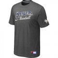 Wholesale Cheap Milwaukee Brewers Nike Short Sleeve Practice MLB T-Shirt Crow Grey