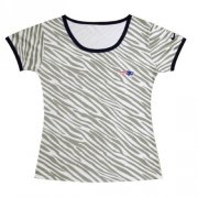 Wholesale Cheap Women's Nike New England Patriots Chest Embroidered Logo Zebra Stripes T-Shirt