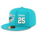 Cheap Miami Dolphins #25 Xavien Howard Snapback Cap NFL Player Aqua Green with White Number Stitched Hat