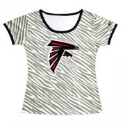 Wholesale Cheap Women's Atlanta Falcons Sideline Legend Authentic Logo Zebra Stripes T-Shirt