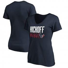 Wholesale Cheap Houston Texans Fanatics Branded Women\'s Kickoff 2020 V-Neck T-Shirt Navy