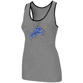 Wholesale Cheap Women\'s Nike Detroit Lions Big Logo Tri-Blend Racerback Stretch Tank Top Light Grey
