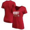 Wholesale Cheap San Francisco 49ers Fanatics Branded Women's Kickoff 2020 V-Neck T-Shirt Scarlet