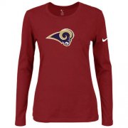 Wholesale Cheap Women's Nike Los Angeles Rams Of The City Long Sleeve Tri-Blend NFL T-Shirt Red