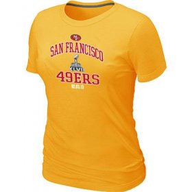 Wholesale Cheap Women\'s San Francisco 49ers Super Bowl XLVII Heart & Soul T-Shirt Yellow